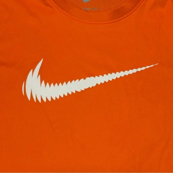 Nike Dri-Fit Youth XL Bright Orange Tee with White Logo - Picture 3 of 10